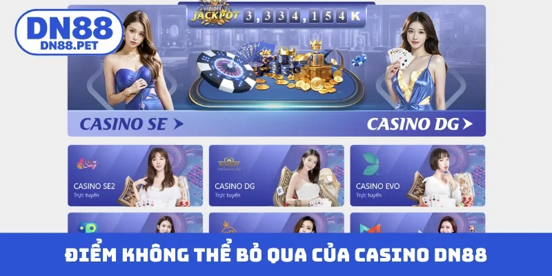 Đặc điểm không thể bỏ qua của Casino DN88