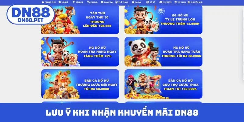 Lưu ý khi nhận khuyến mãi DN88